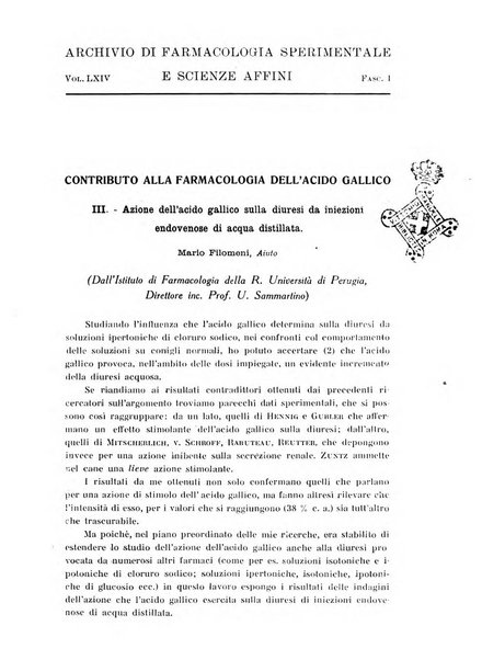 Archivio di farmacologia sperimentale e scienze affini