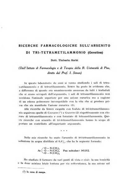 Archivio di farmacologia sperimentale e scienze affini