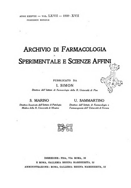 Archivio di farmacologia sperimentale e scienze affini