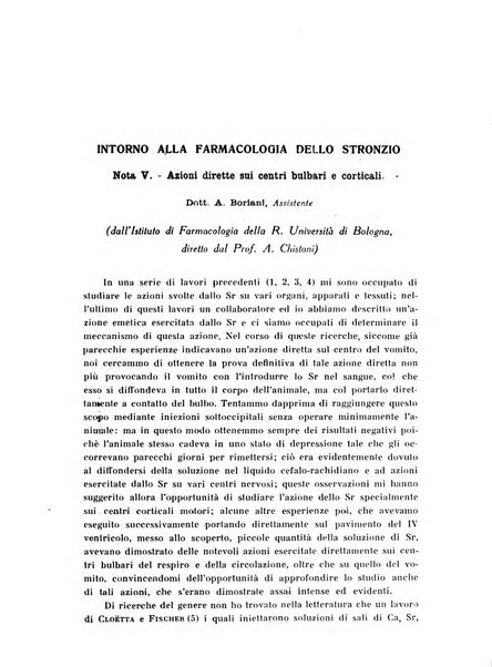 Archivio di farmacologia sperimentale e scienze affini