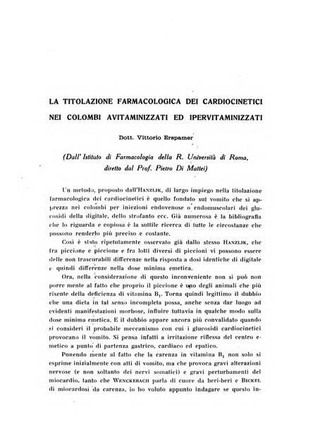 Archivio di farmacologia sperimentale e scienze affini