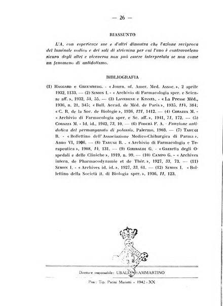 Archivio di farmacologia sperimentale e scienze affini