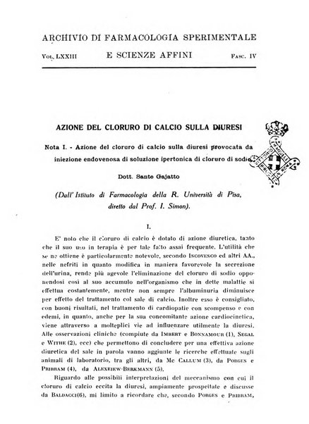 Archivio di farmacologia sperimentale e scienze affini