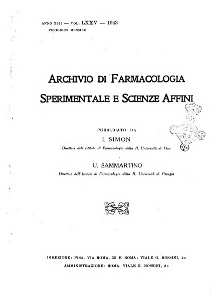 Archivio di farmacologia sperimentale e scienze affini