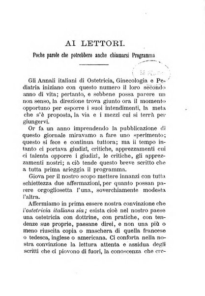 Annali di ostetricia, ginecologia e pediatria