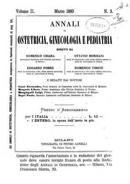 Annali di ostetricia, ginecologia e pediatria