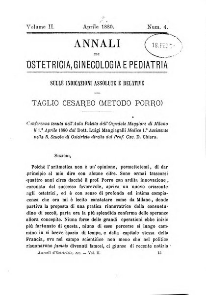 Annali di ostetricia, ginecologia e pediatria