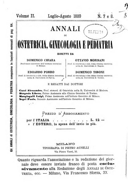 Annali di ostetricia, ginecologia e pediatria