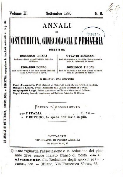 Annali di ostetricia, ginecologia e pediatria