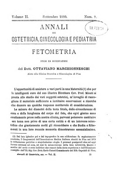 Annali di ostetricia, ginecologia e pediatria