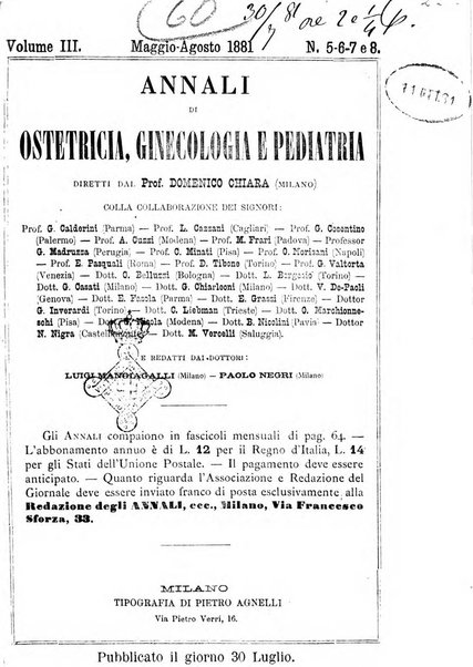 Annali di ostetricia, ginecologia e pediatria