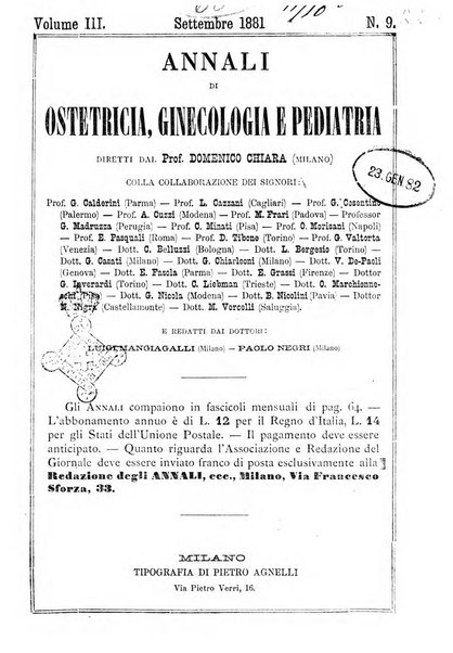 Annali di ostetricia, ginecologia e pediatria