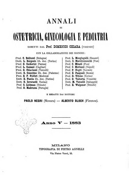 Annali di ostetricia, ginecologia e pediatria