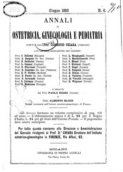 Annali di ostetricia, ginecologia e pediatria