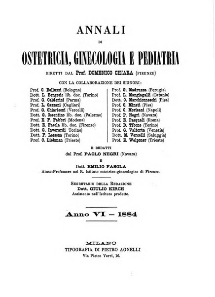 Annali di ostetricia, ginecologia e pediatria