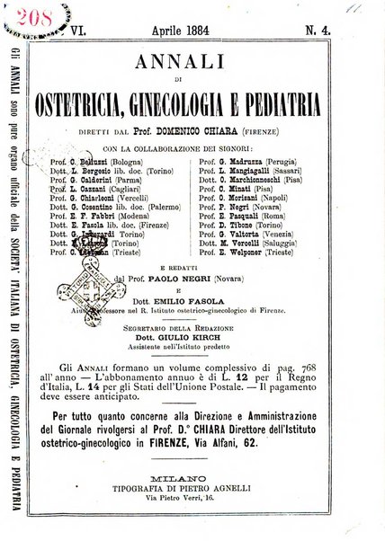 Annali di ostetricia, ginecologia e pediatria