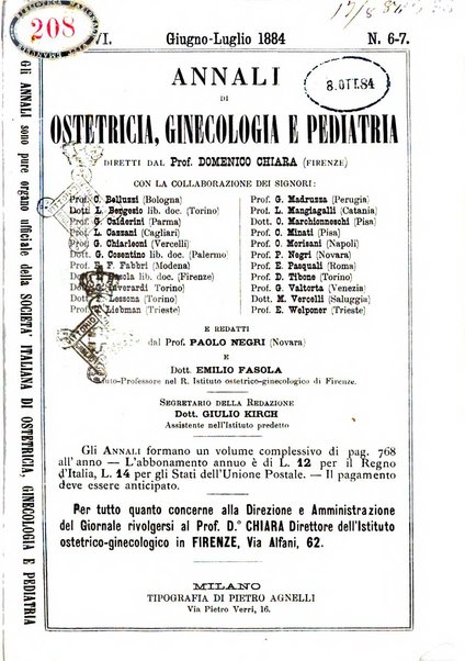 Annali di ostetricia, ginecologia e pediatria