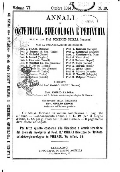 Annali di ostetricia, ginecologia e pediatria