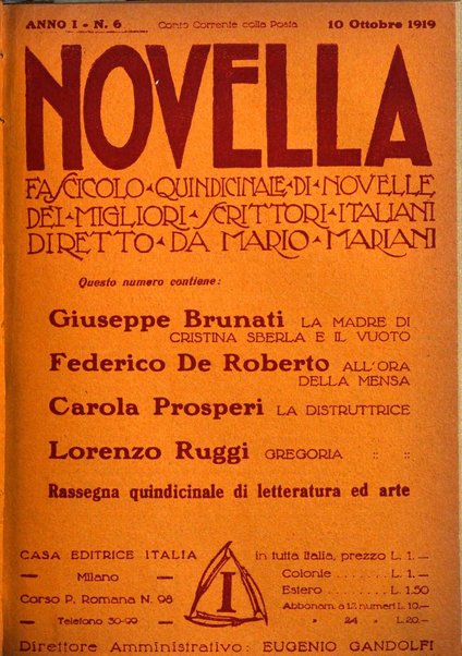 Novella fascicolo mensile di novelle dei migliori scrittori italiani