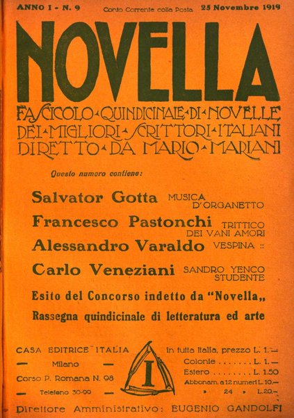 Novella fascicolo mensile di novelle dei migliori scrittori italiani