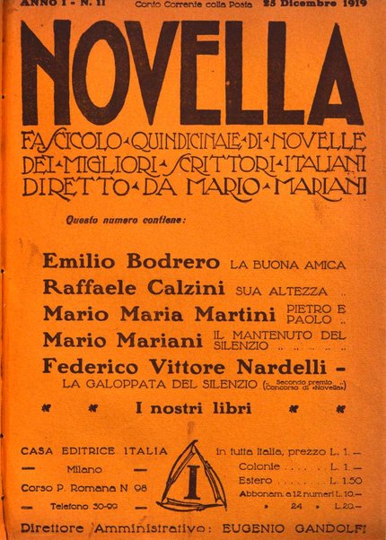 Novella fascicolo mensile di novelle dei migliori scrittori italiani