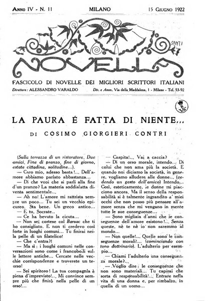 Novella fascicolo mensile di novelle dei migliori scrittori italiani