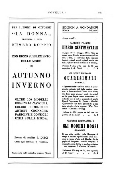 Novella fascicolo mensile di novelle dei migliori scrittori italiani