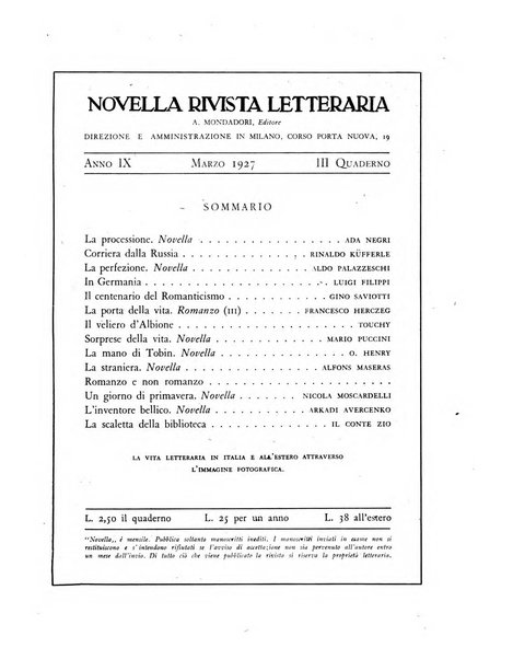 Novella fascicolo mensile di novelle dei migliori scrittori italiani