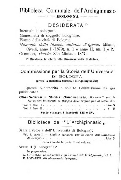 L'Archiginnasio bullettino della biblioteca comunale di Bologna