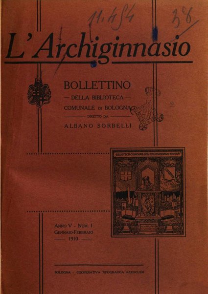 L'Archiginnasio bullettino della biblioteca comunale di Bologna