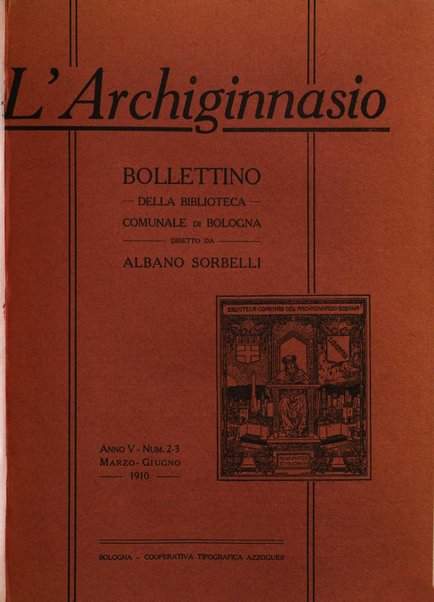 L'Archiginnasio bullettino della biblioteca comunale di Bologna