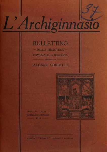 L'Archiginnasio bullettino della biblioteca comunale di Bologna