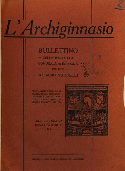 L'Archiginnasio bullettino della biblioteca comunale di Bologna