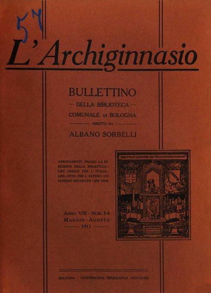 L'Archiginnasio bullettino della biblioteca comunale di Bologna