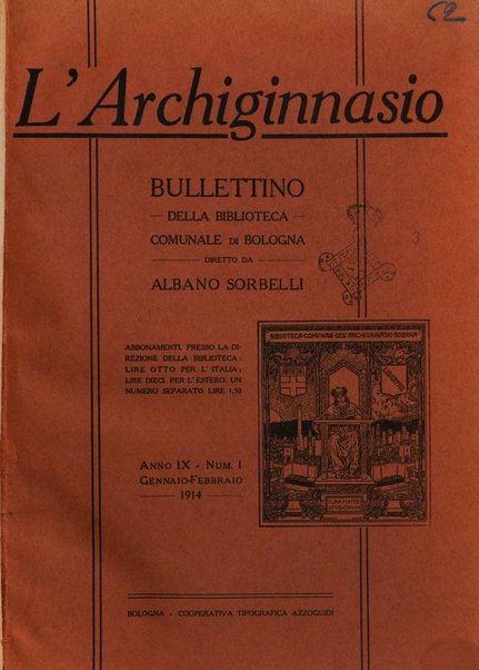 L'Archiginnasio bullettino della biblioteca comunale di Bologna