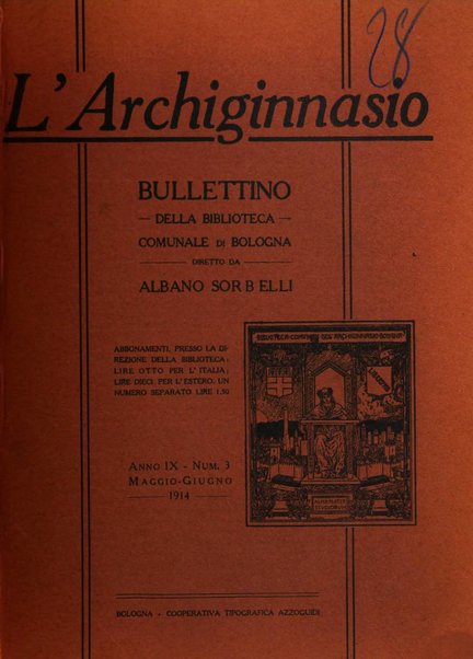 L'Archiginnasio bullettino della biblioteca comunale di Bologna