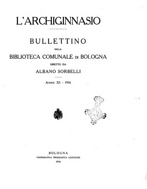 L'Archiginnasio bullettino della biblioteca comunale di Bologna