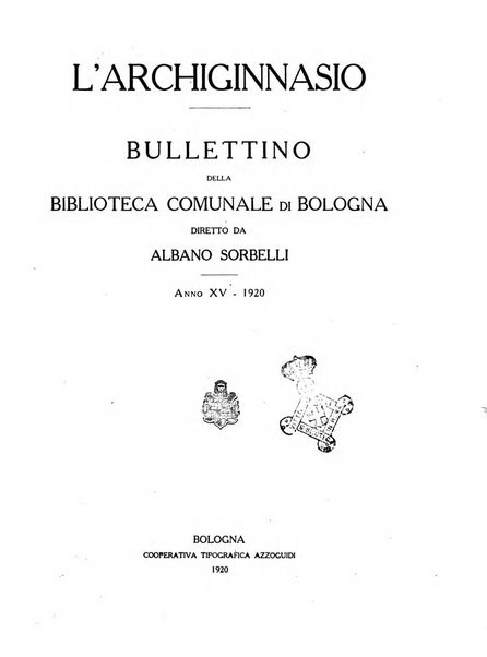 L'Archiginnasio bullettino della biblioteca comunale di Bologna