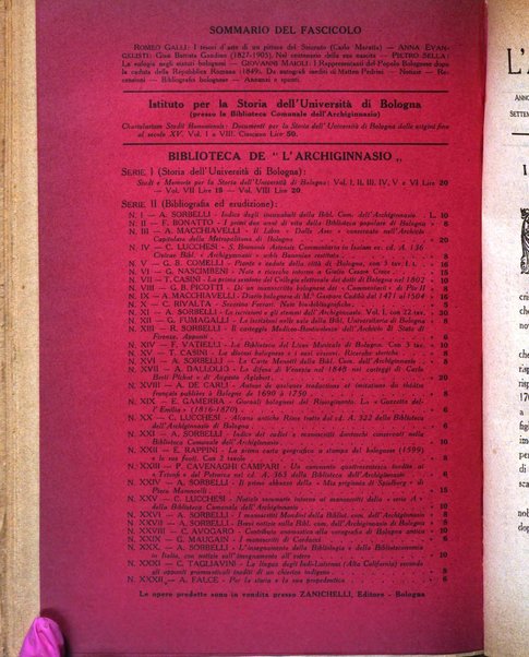 L'Archiginnasio bullettino della biblioteca comunale di Bologna