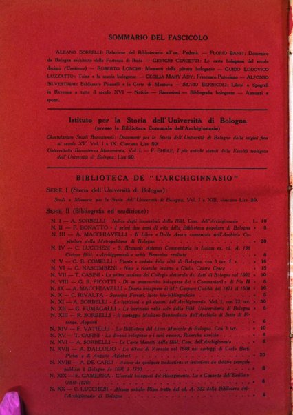 L'Archiginnasio bullettino della biblioteca comunale di Bologna