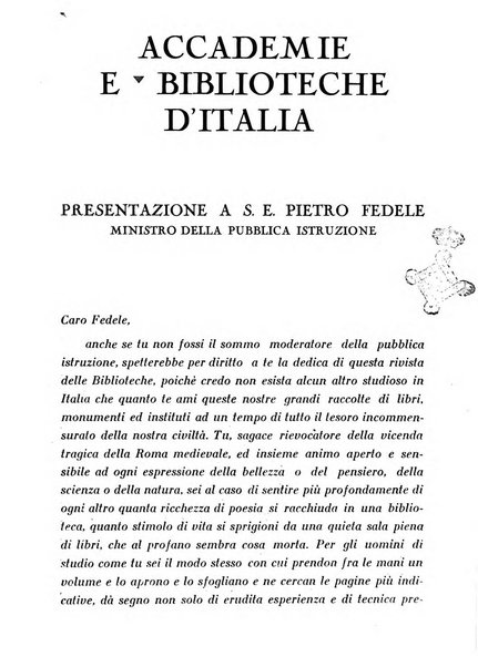 Accademie e biblioteche d'Italia annali della Direzione generale delle accademie e biblioteche