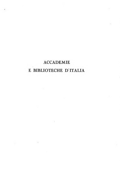 Accademie e biblioteche d'Italia annali della Direzione generale delle accademie e biblioteche