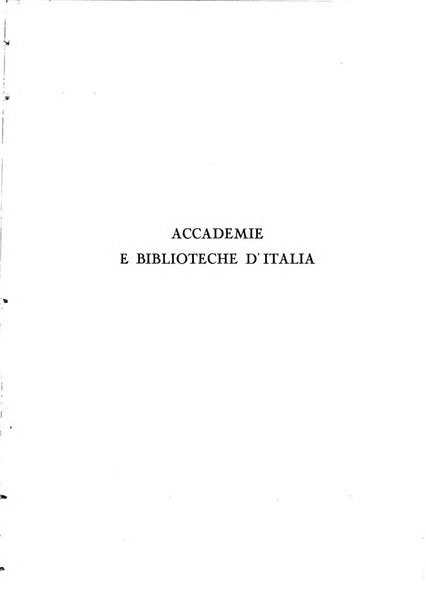 Accademie e biblioteche d'Italia annali della Direzione generale delle accademie e biblioteche