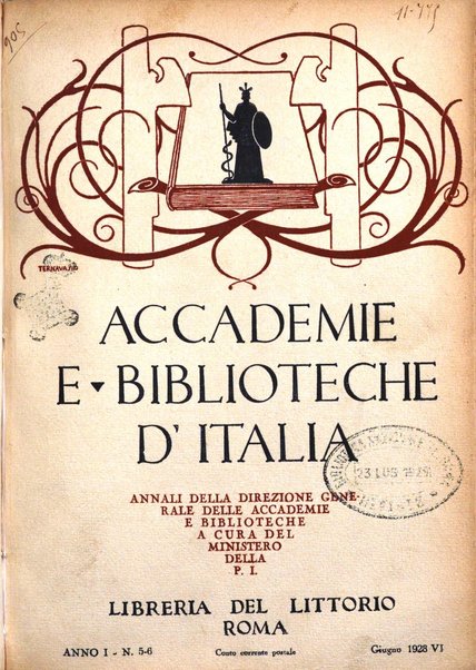 Accademie e biblioteche d'Italia annali della Direzione generale delle accademie e biblioteche