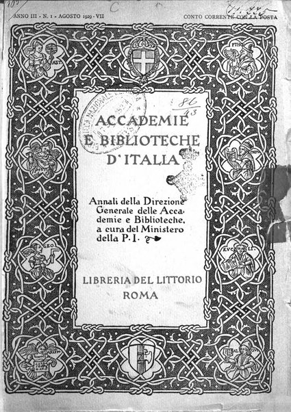 Accademie e biblioteche d'Italia annali della Direzione generale delle accademie e biblioteche