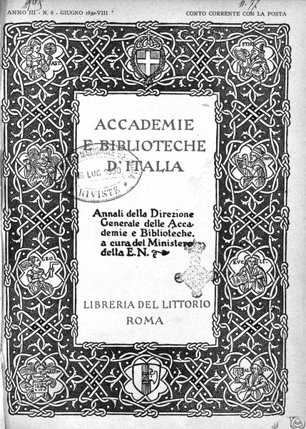 Accademie e biblioteche d'Italia annali della Direzione generale delle accademie e biblioteche