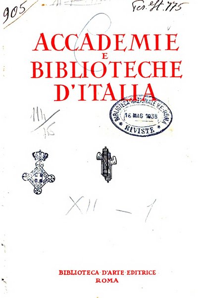 Accademie e biblioteche d'Italia annali della Direzione generale delle accademie e biblioteche