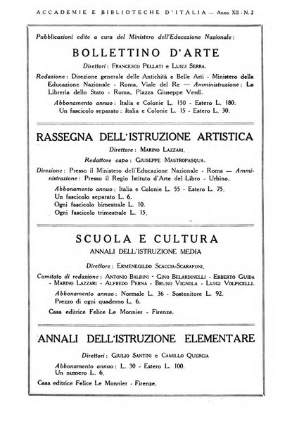 Accademie e biblioteche d'Italia annali della Direzione generale delle accademie e biblioteche