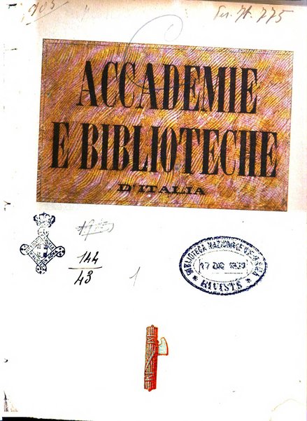 Accademie e biblioteche d'Italia annali della Direzione generale delle accademie e biblioteche