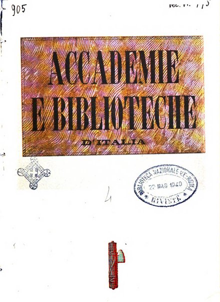 Accademie e biblioteche d'Italia annali della Direzione generale delle accademie e biblioteche